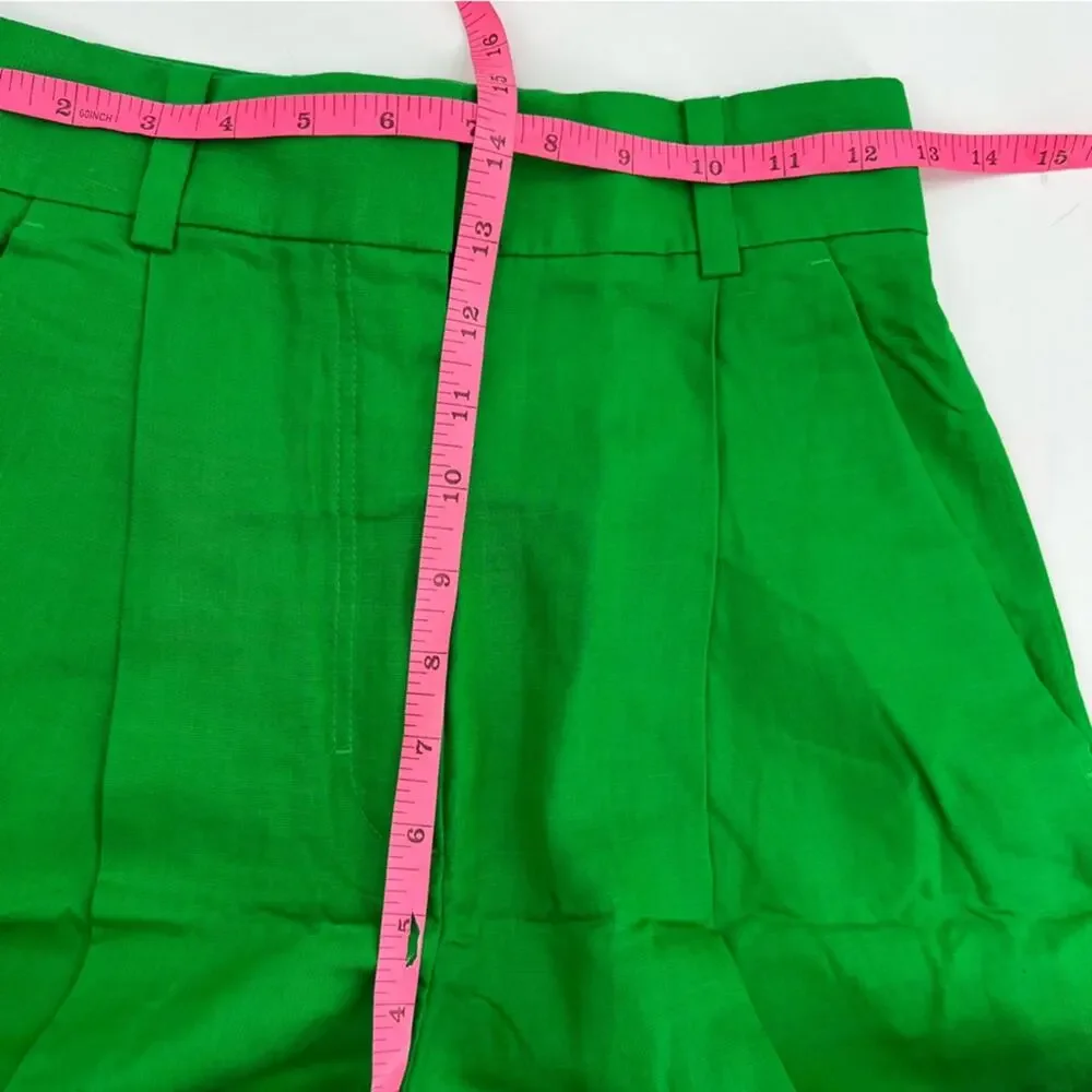 NWT COS wide leg linen blend trousers green sz 2